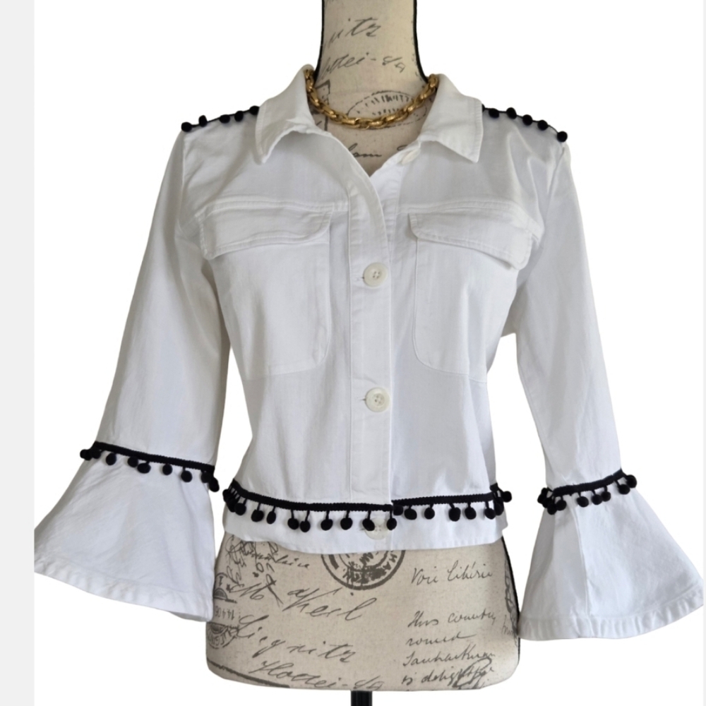 NWOT Du Jour Embellished White Jacket.